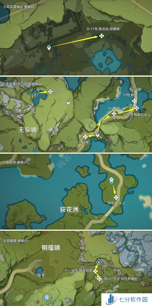 原神4.6蜥蜴尾巴采集地点 2024蜥蜴尾巴采集路线图示一览图片2